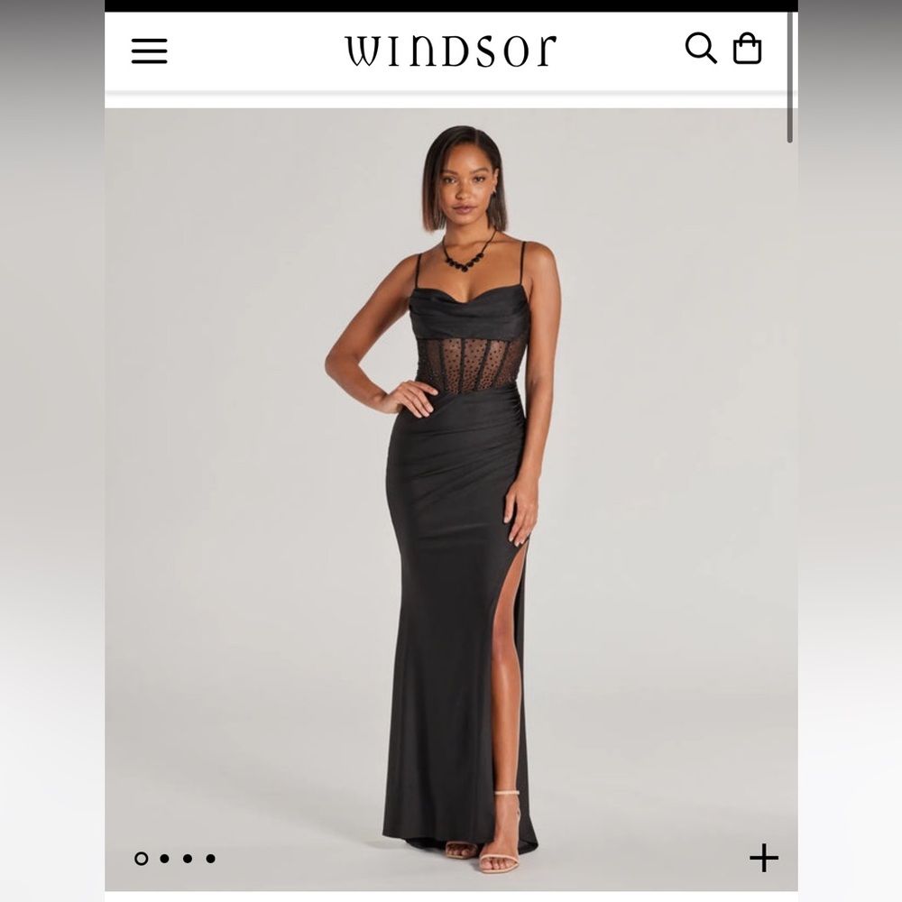 Black Corset Open Back Dress